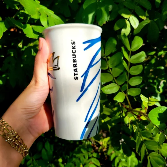 🌟RARE Starbucks glass travel tumbler Siren series with real Swarovski cr…